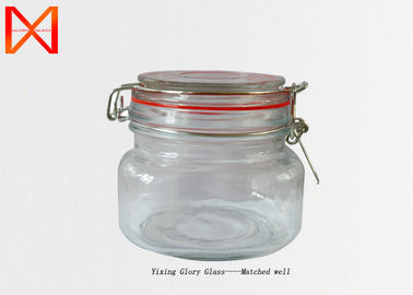 Customized Decorative Glass Jars , Glass Kitchen Canisters Non Toxic Material