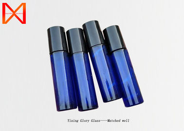 Clear Shiny Empty Rollerball Bottles , Amber Glass Roll On Bottles Cobalt Blue