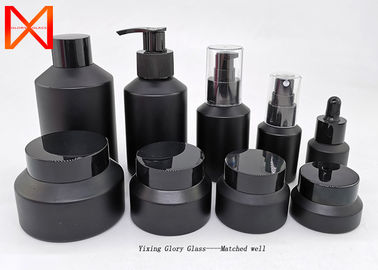 Refillable Clear Cosmetic Storage Jars , Dark Glass Jars With Lids For Cosmetics