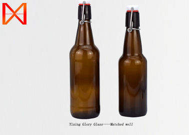 Beverage Home Brew Glass Bottles , Amber Flip Top Bottles Various Capacity